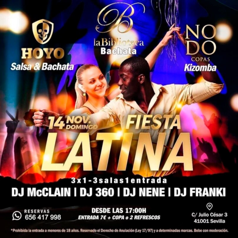 Bailoteo Fiesta Latina SBK Dj McClain Dj 360 Dj Franki Dj Nene en Hoyo La Biblioteca y NODO Copas