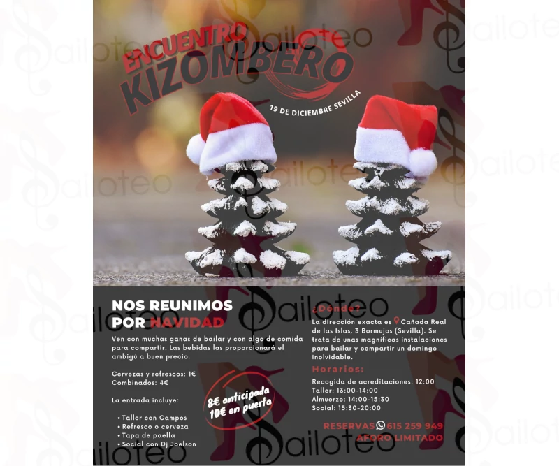 Bailoteo Encuentro Kizombero por Navidad con JM Campos el Domingo 19 de Diciembre 2021