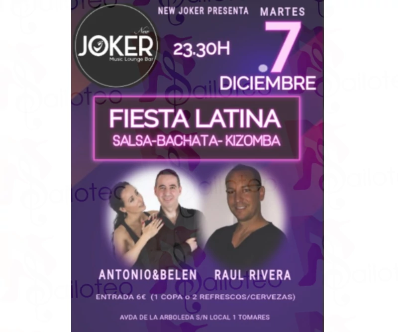 Bailoteo Fiesta Latina SBK en Joker el 7 de Diciembre 2021