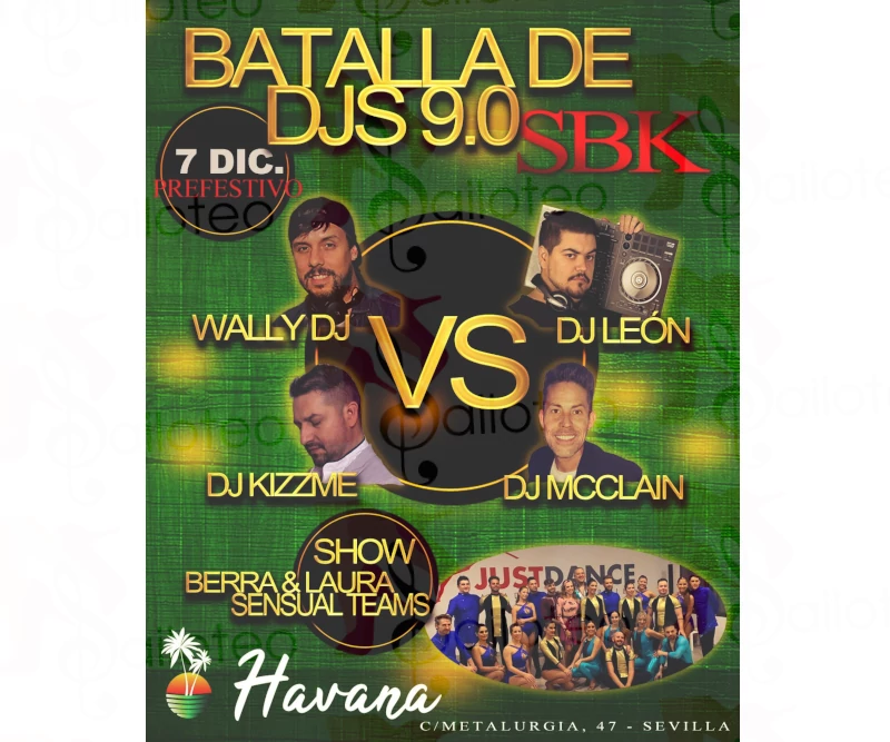 Bailoteo SBK Sala Havana con Wally Dj del 2 al 8 de Diciembre 2021