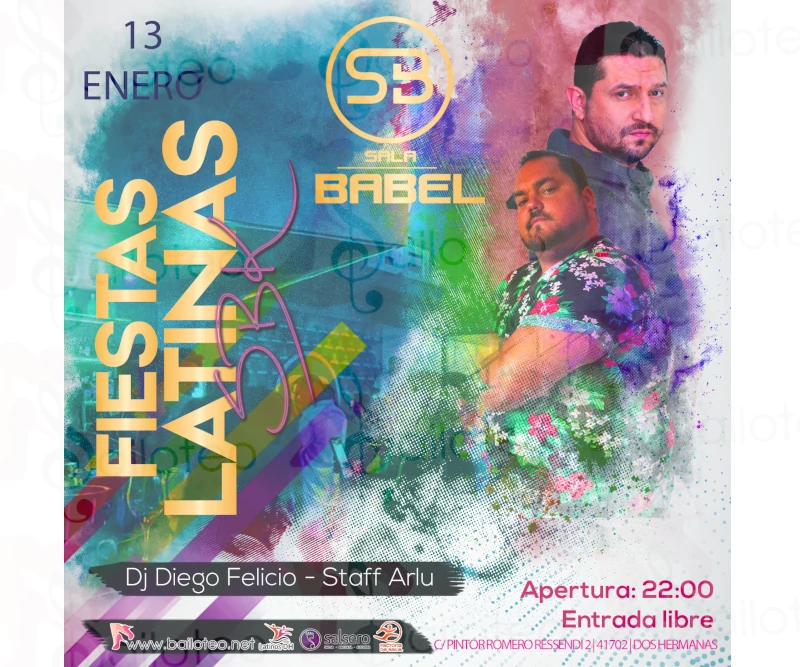 Bailoteo Fiestas Latinas SBK en Babel con Dj Felicio y Arlu el Jueves 13 de Enero 2022