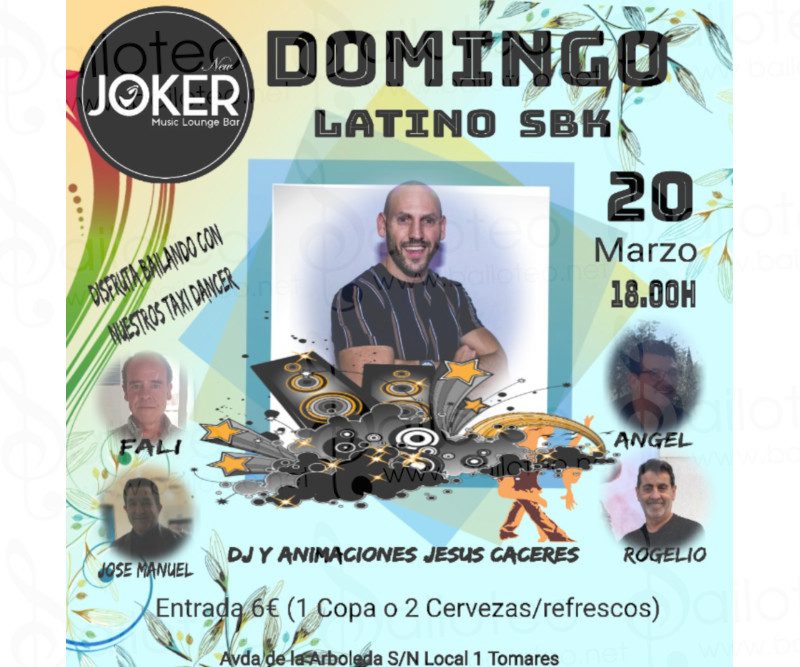 Bailoteo Domingo Latino SBK en Joker con Jesus Cáceres el Domingo 20 de Marzo 2022