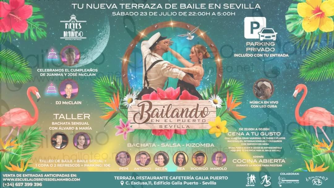 Bailando en el Puerto de Sevilla por Los Reyes del Mambo DJ Mc Clain el Sábado 23 de Julio 2022