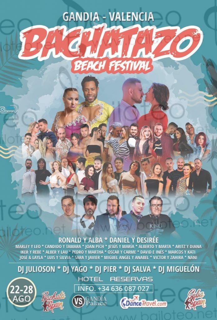 Bailoteo Bachatazo Beach Festival en Gandía desde el 22 al 28 de Agosto de 2022