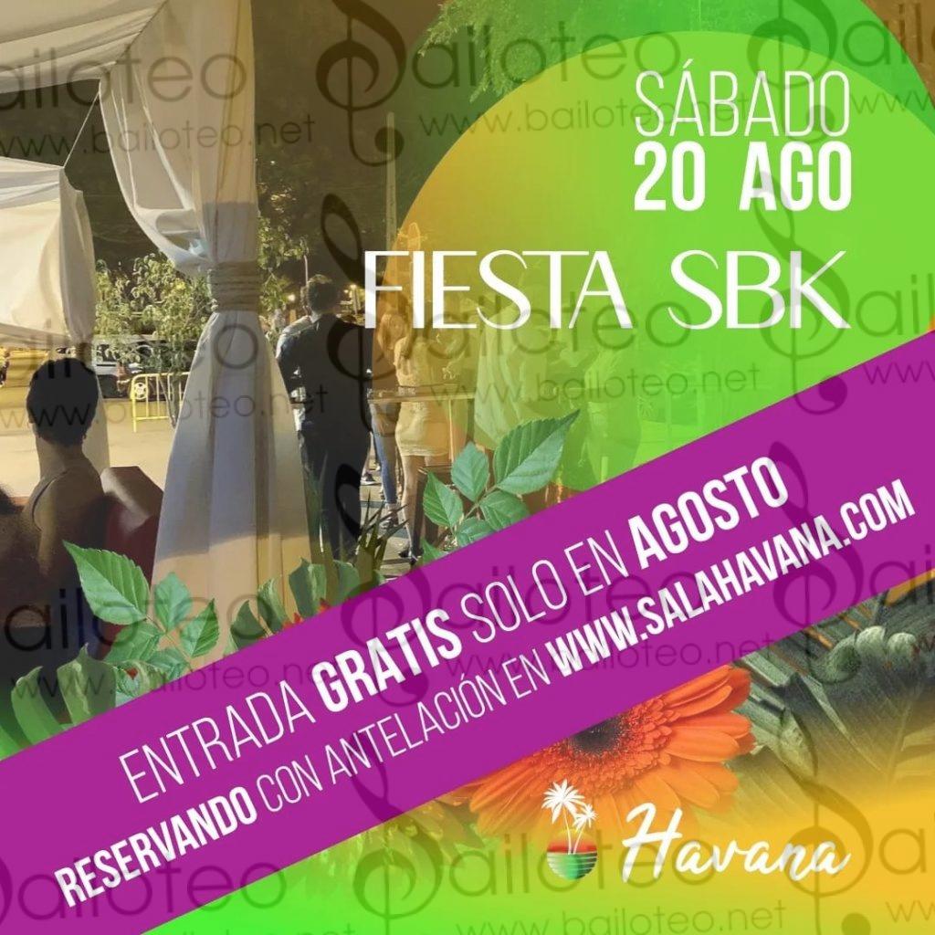 Bailoteo Fiesta SBK en Sala Havana el Sábado 20 de Agosto 2022