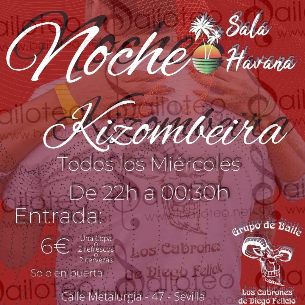 Bailoteo Noche Kizombeira en Sala Havana los miércoles 2022