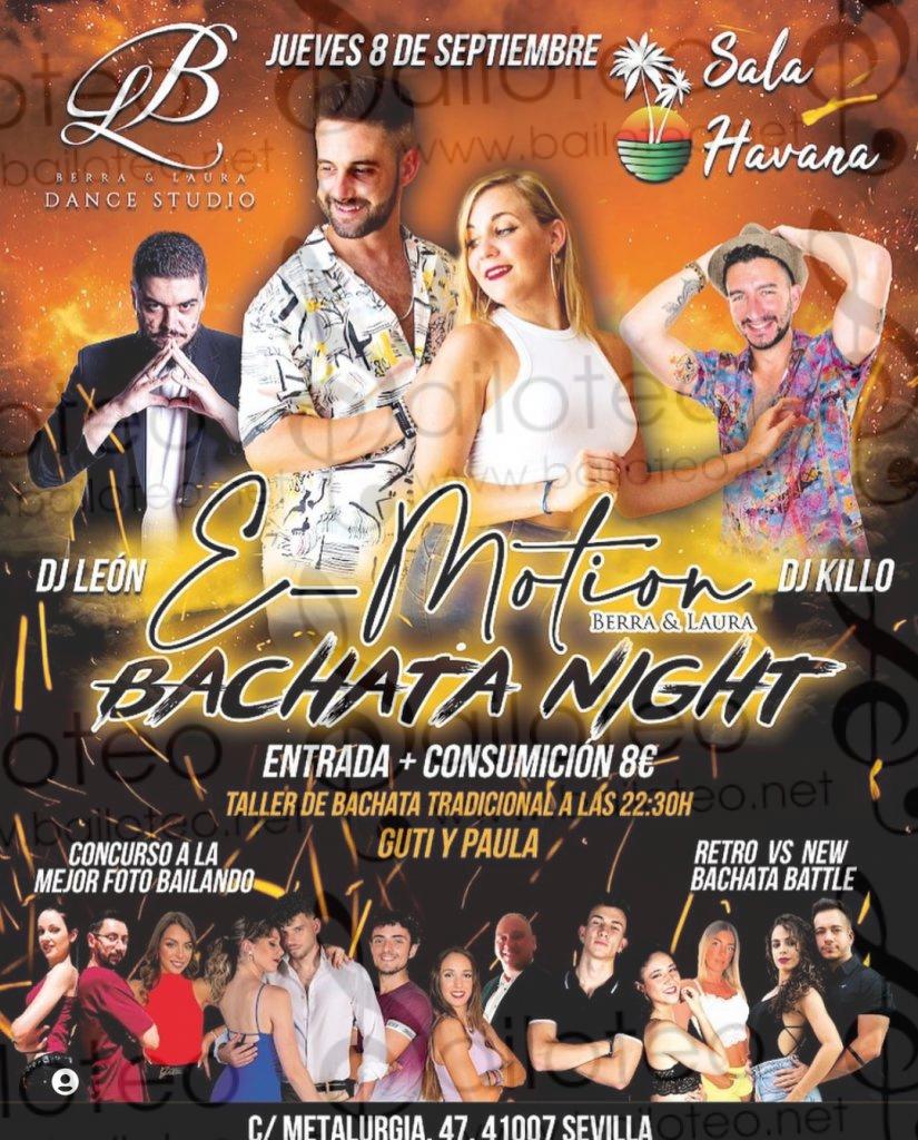 Bailoteo E-motion Bachata Night en Sala Havana el Jueves 8 de Septiembre 2022