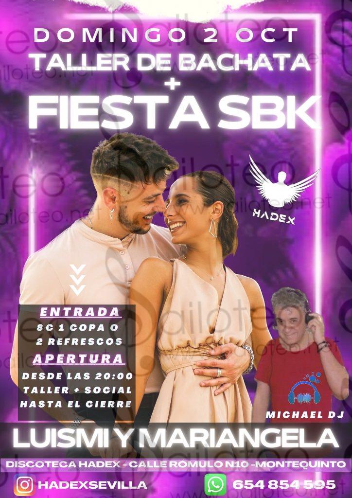 Bailoteo Fiesta SBK y taller de bachata Luismi y Mariangela en Hadex el Domingo 2 de Octubre 2022