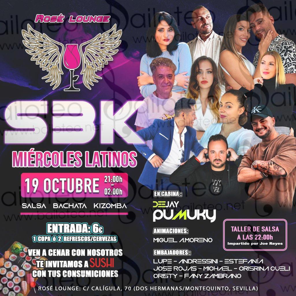 Bailoteo Miercoles Latinos SBK con Taller de Salsa en Rosé Lounge 19 de Octubre 2022