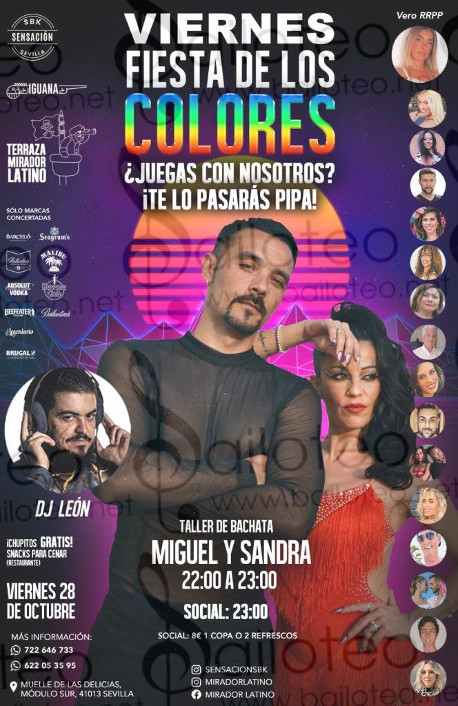 Bailoteo Fiesta de los Colores y Taller de Bachata en Iguana Terraza el Viernes 28 de Octubre 2022