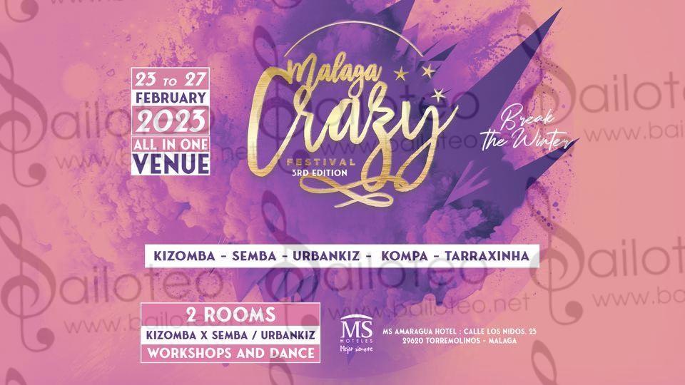 Bailoteo Malaga Crazy Festival desde 23 a 27 de Febrero 2023