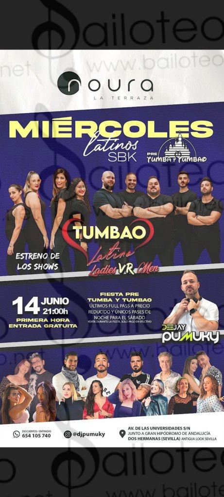 Bailoteo Miércoles Latinos SBK 14 Junio en Noura Terraza con estreno de shows de la compañía Tumbao