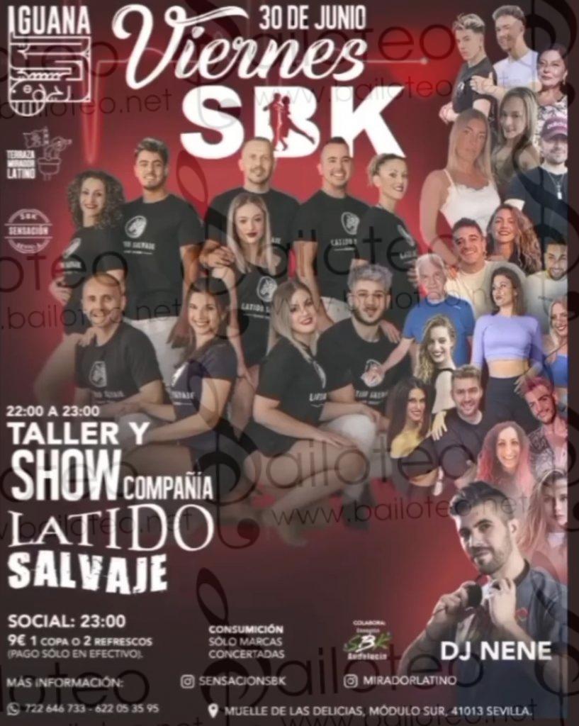 Bailoteo Sensación SBK Viernes 30 Junio en terraza Iguana con taller y show de compañía latido Salvaje