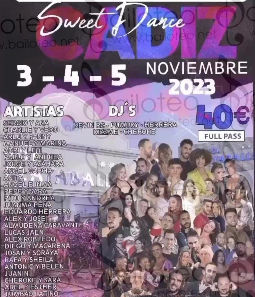 Bailoteo Sweet Dance Cádiz 3-4-5 Noviembre 2023 en Hotel Costa Ballena en Rota