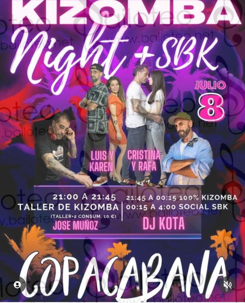 Bailoteo Kizomba Nights + SBK Sábado 8 Julio en Copacabana