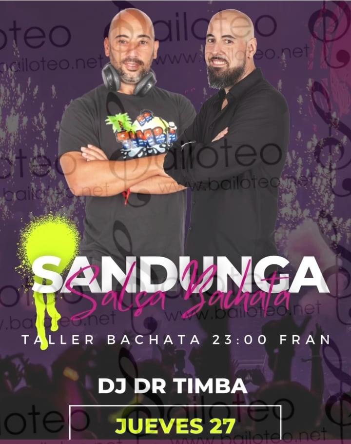 Bailoteo Salsa y bachata Jueves 27 Julio en Sandunga con taller de bachata por Fran