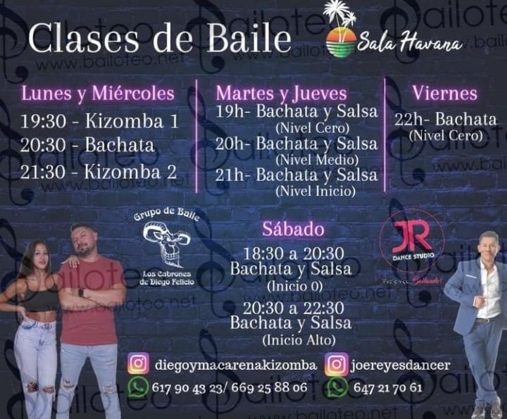 Bailoteo Clases de baile latino a partir de Septiembre en Sala Havana