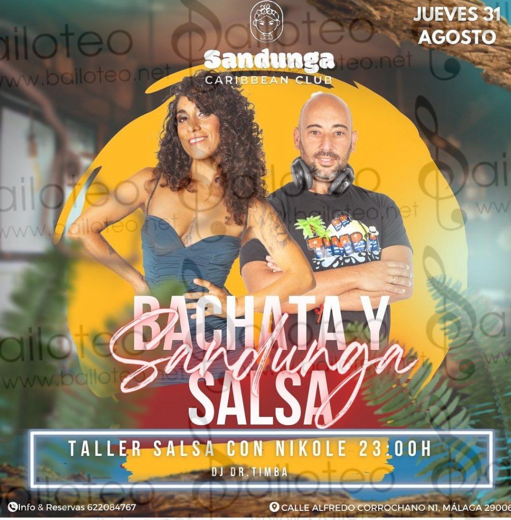 Bailoteo Fiesta Latina Jueves 31 Agosto en Sandunga Caribbean club en Malaga