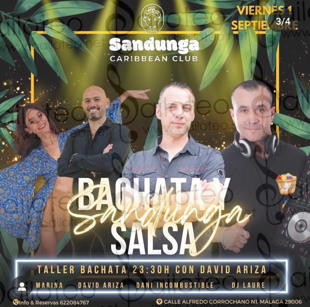 Bailoteo Fiesta Latina Viernes 1 Septiembre en Sandunga Caribbean club en Malaga