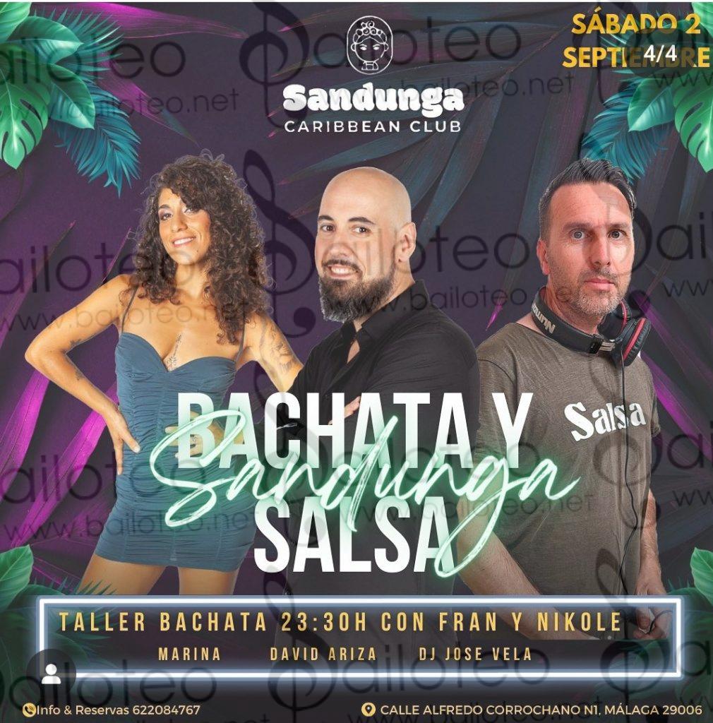 Bailoteo Fiesta Latina Sábado 2 Septiembre en Sandunga Caribbean club en Malaga