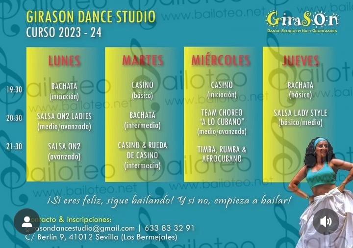 Bailoteo Clases de baile bachata y salsa en Girason Dance studio en Sevilla