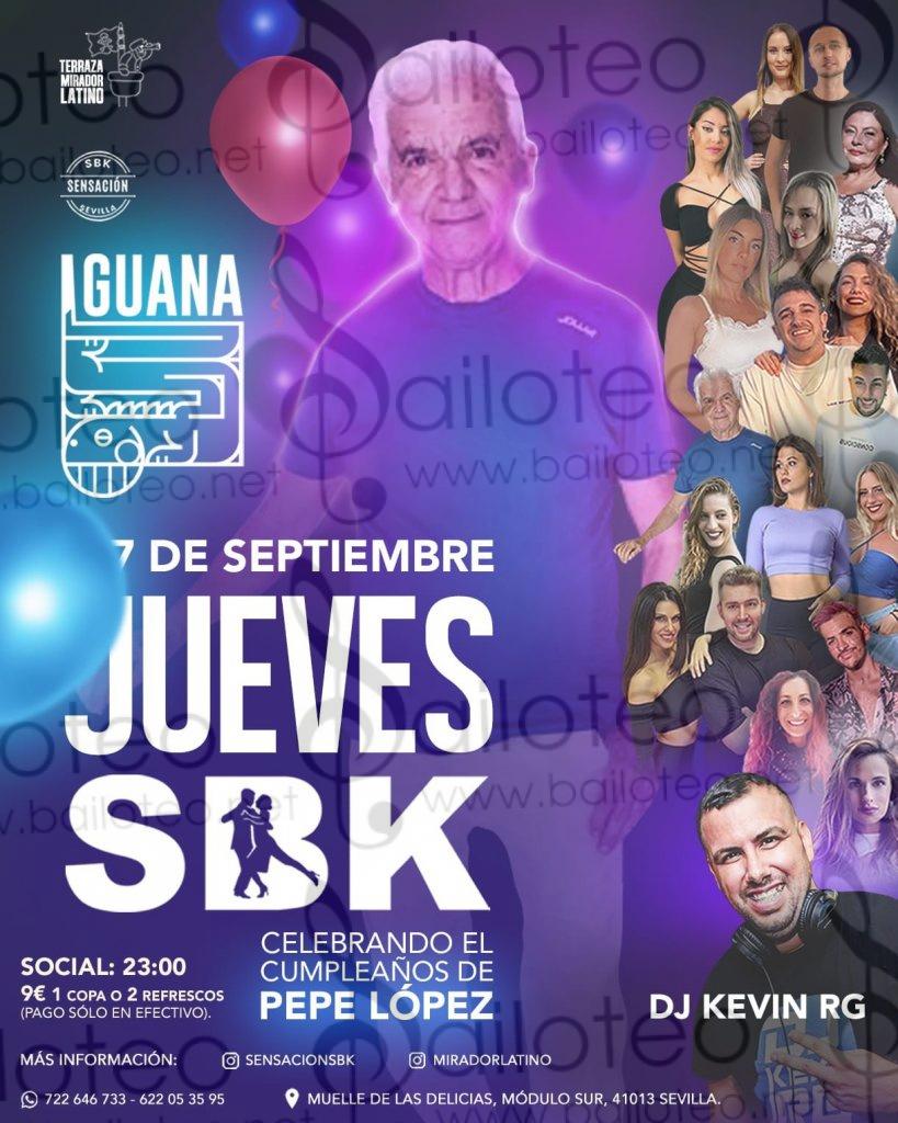 Bailoteo Sensación SBK Jueves 7 Septiembre en terraza Iguana con la celebración del cumple de Pepe