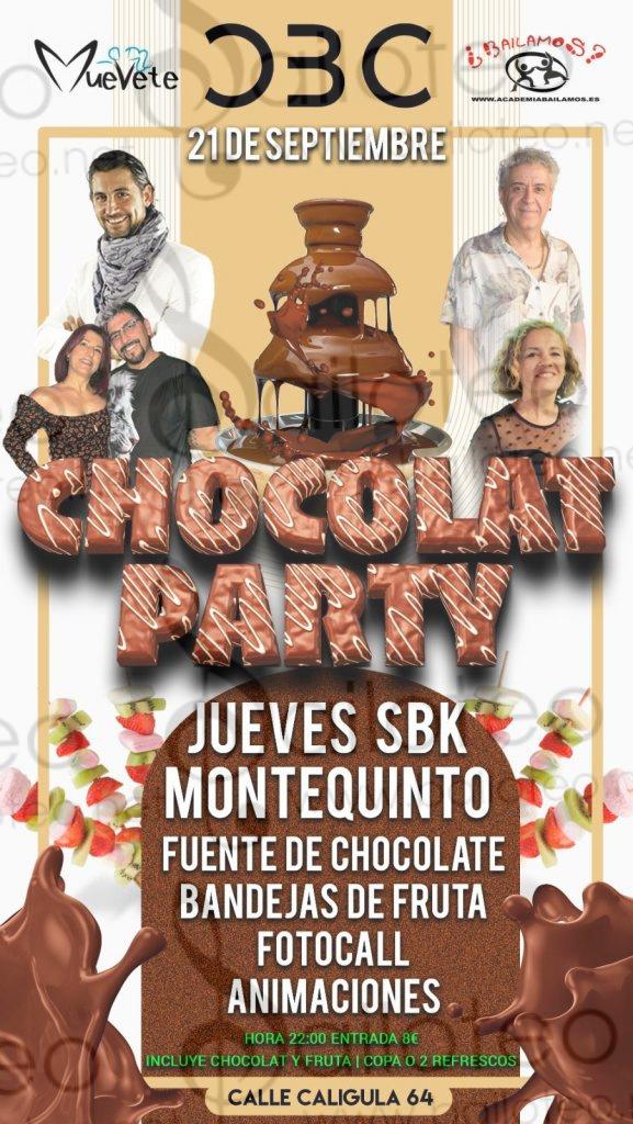Bailoteo Chocolat PARTY Jueves 21 Septiembre en sala CBC Con fuente de chocolate