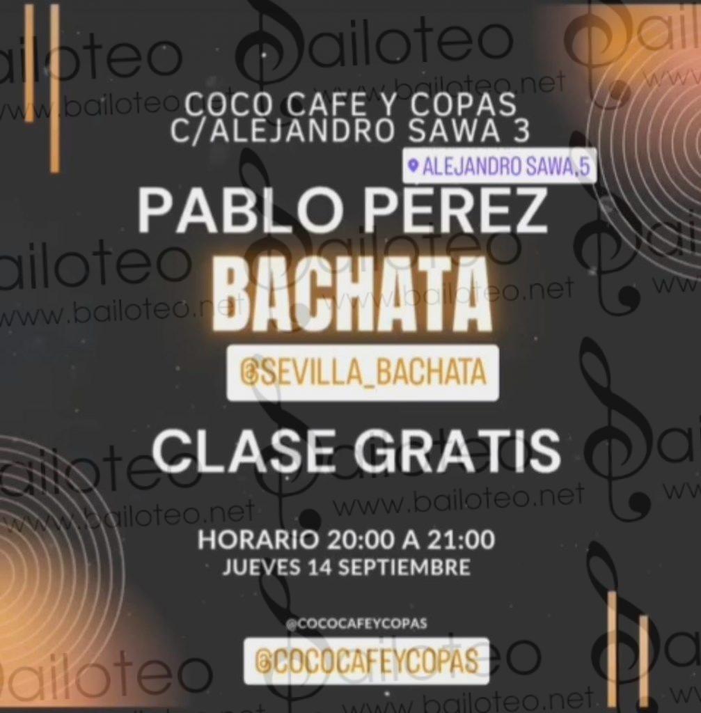 Bailoteo Taller de bachata gratis Jueves 14 Septiembre en COCO café y copas con Pablo Perez