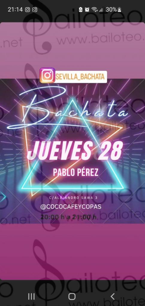 Bailoteo Clase de bachata jueves 28 en café y copas COCO con Pablo Perez