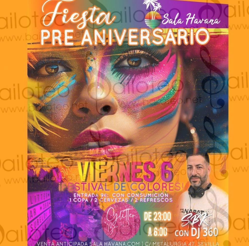 Bailoteo Fiesta pre aniversario Viernes 6 Octubre en sala Havana con DJ 360