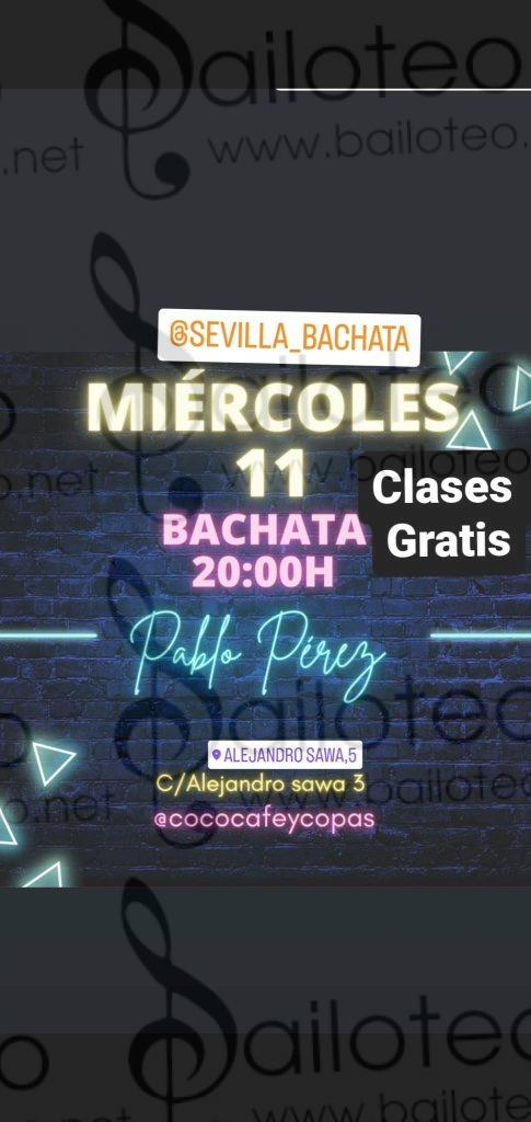 Bailoteo Clase gratis de bachata miércoles 11 Octubre en Coco café y copas por Pablo Perez