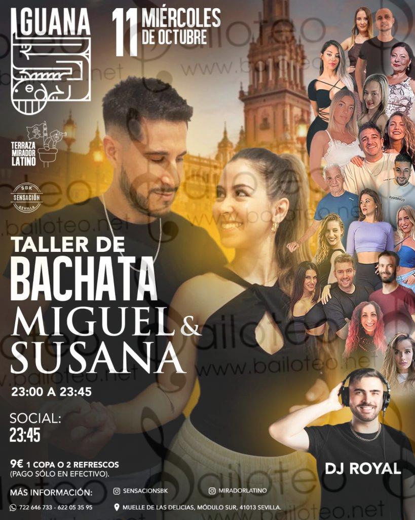 Bailoteo Sensación SBK miércoles 11 Octubre en terraza Iguana con taller de bachata por Miguel y Susana