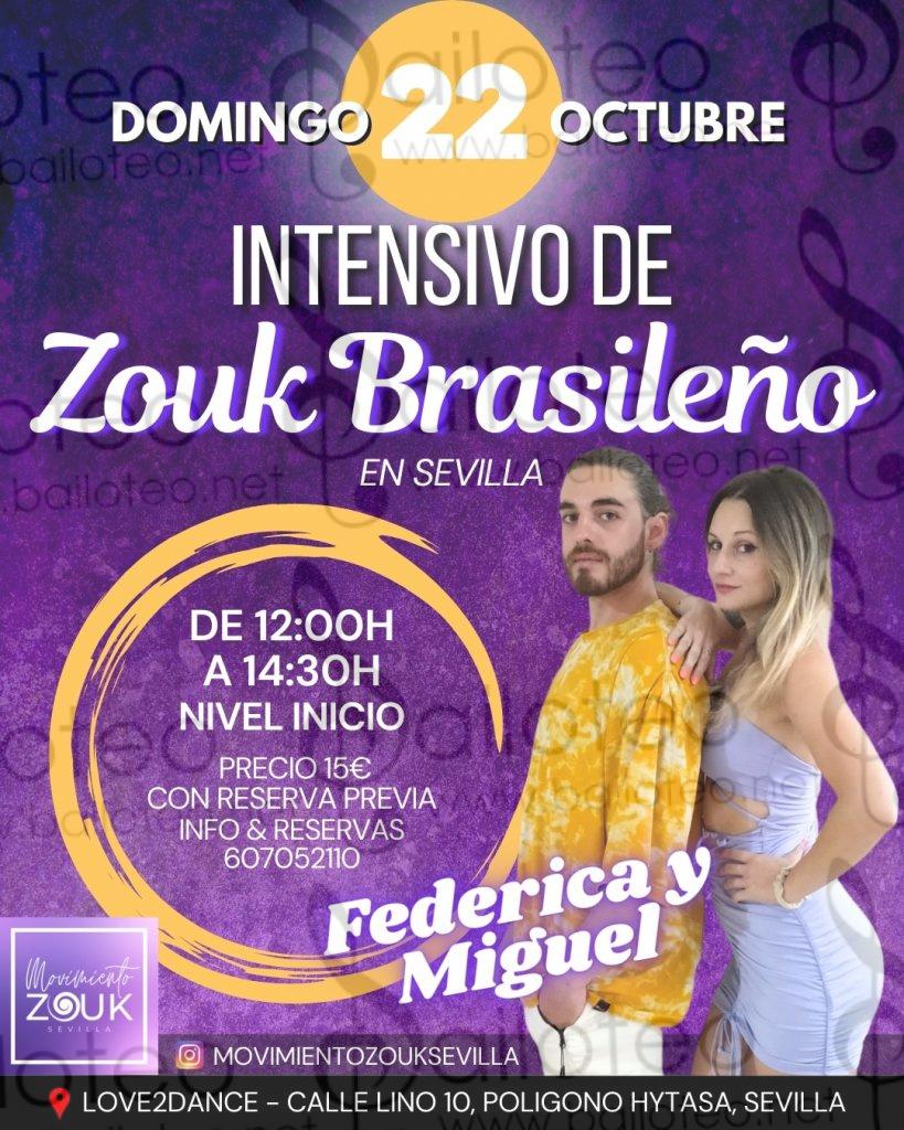 Bailoteo Curso intensivo de Zouk brasileño Domingo 22 Octubre en Love2dance en Sevilla
