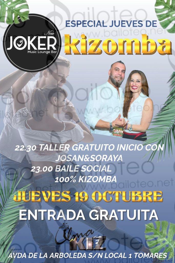 Bailoteo Fiesta de Kizomba jueves 19 Octubre en el Joker con taller de Kizomba por Josan y Soraya