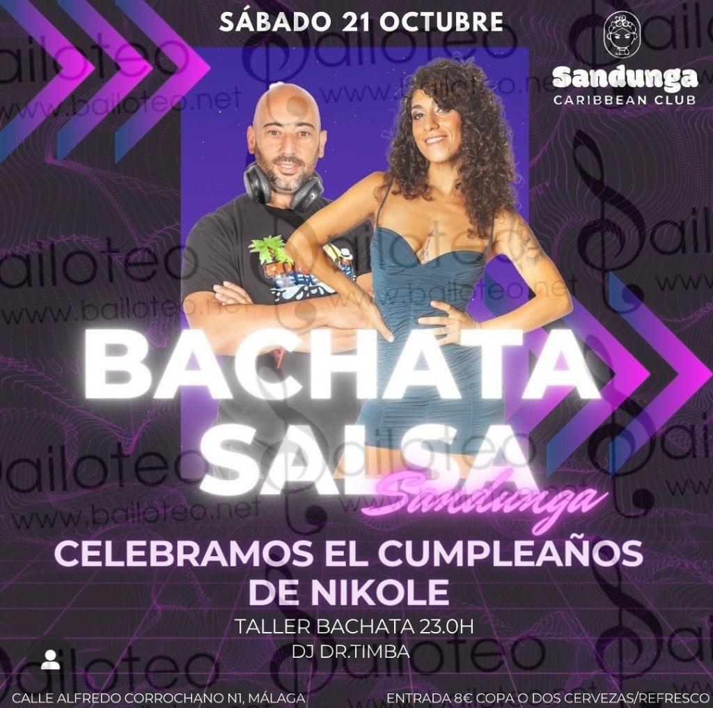 Bailoteo Fiesta SB Sábado 21 Octubre en Sandunga Caribbean club con taller de bachata por Nikole
