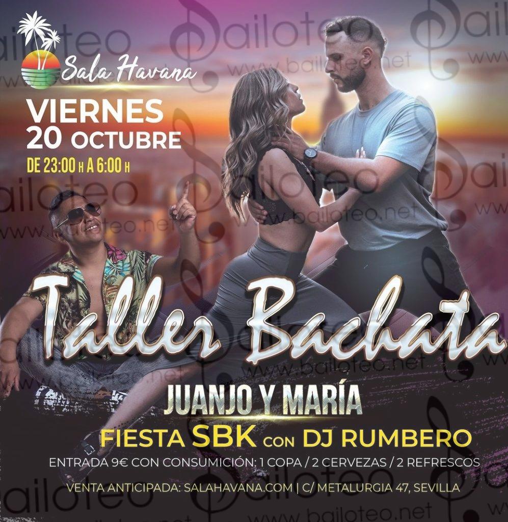 Bailoteo Fiesta SBK Viernes 20 Octubre en sala Havana con taller de bachata por Juanjo y María