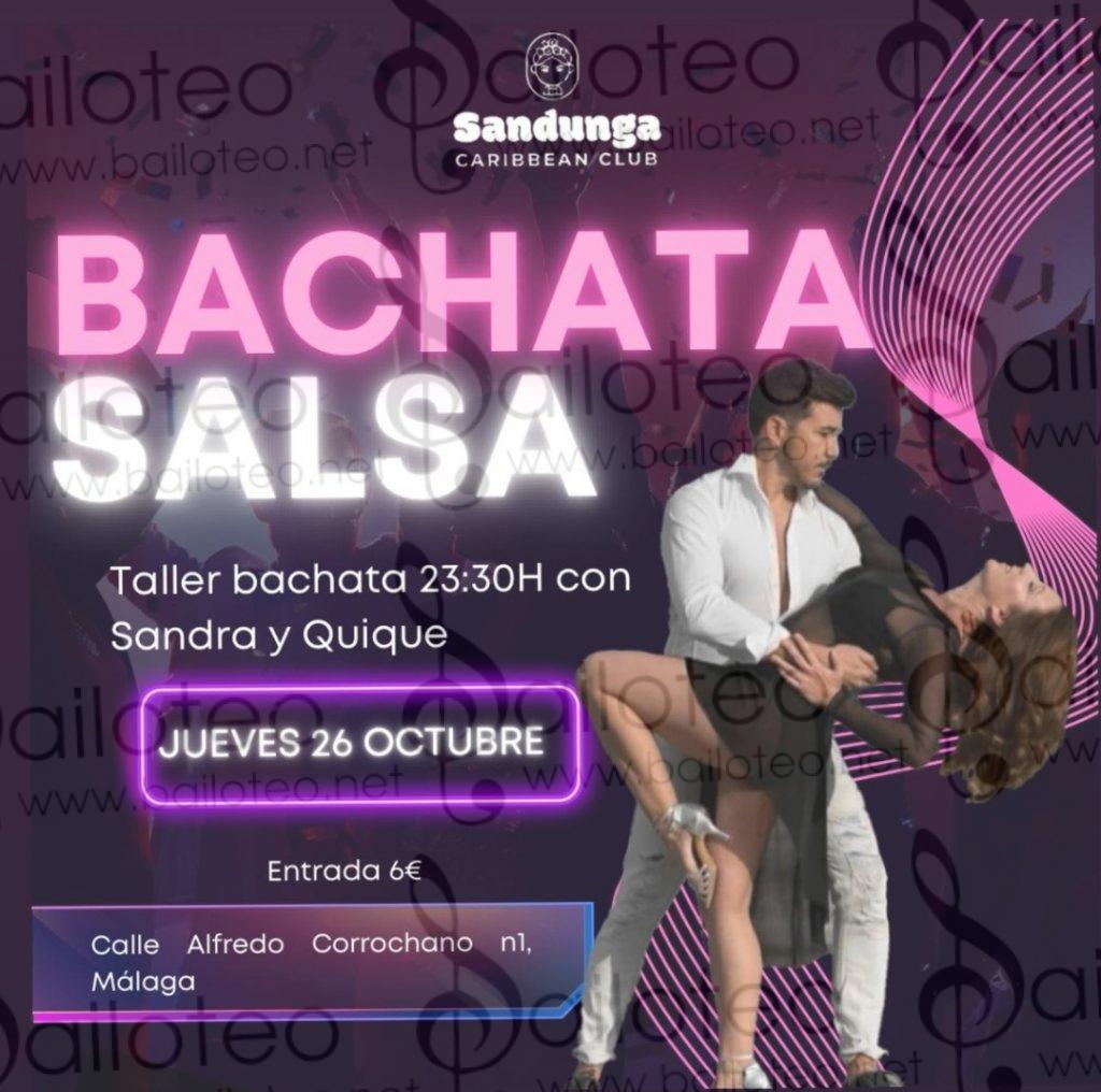 Bailoteo Fiesta SB jueves 26 Octubre en Sandunga Caribbean club con taller de salsa por Sandra y quique