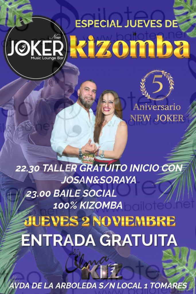 Bailoteo Especial kizomba Jueves 2 Noviembre en el Joker con Taller de kizomba por Josan y Soraya