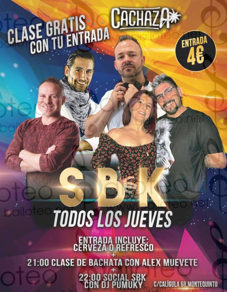 Bailoteo Fiesta SBK jueves 2 Noviembre en sala Cachaza con taller de bachata por Alex muevete