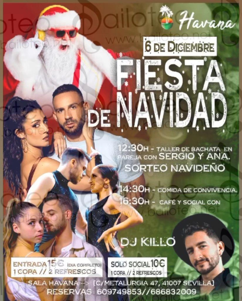 Bailoteo Fiesta de Navidad Miércoles 6 Diciembre en sala Havana con taller de Sergio y Ana