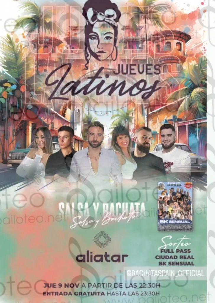 Bailoteo Fiesta Bachata y salsa Jueves 9 Noviembre en discoteca Aliatar con entrada gratuita
