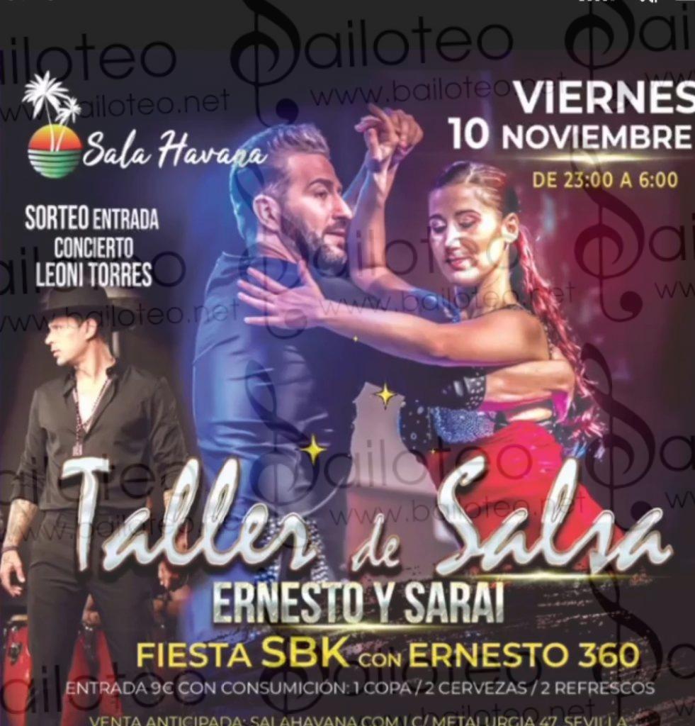 Bailoteo Fiesta SBK Viernes 10 Noviembre en sala Havana con taller de salsa por Ernesto y Sarai