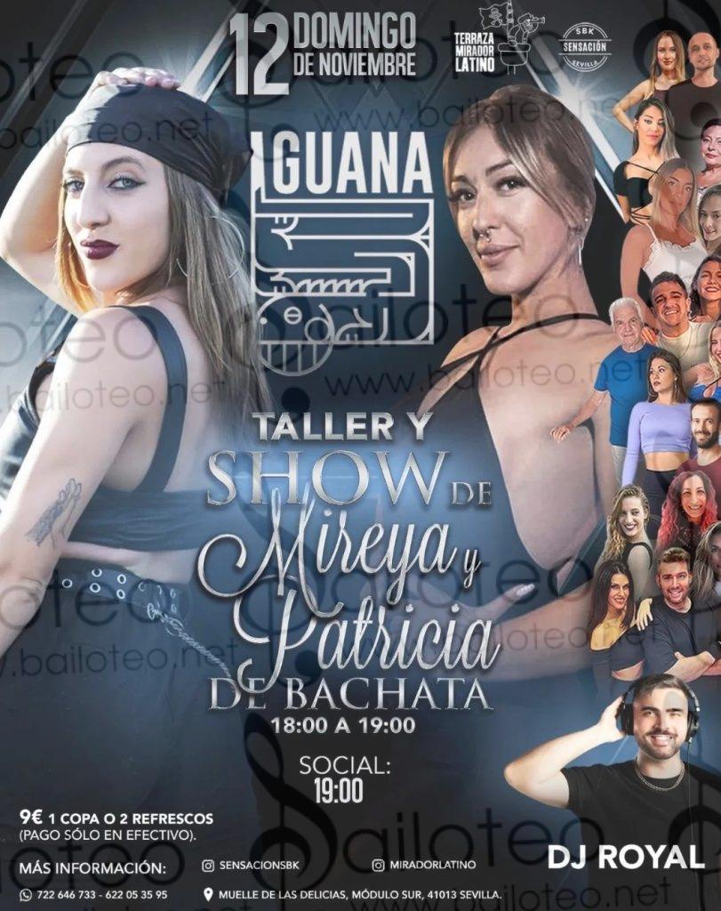 Bailoteo Sensación SBK Domingo 12 Noviembre en terraza Iguana con taller y show de bachata por Mireya y Patricia