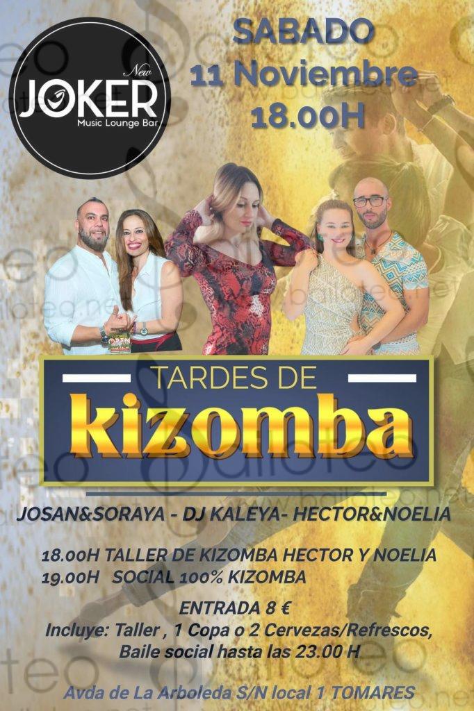 Bailoteo Tardes de Kizomba Sábado 11 Noviembre en el Joker con taller de Kizomba por Héctor y Noelia