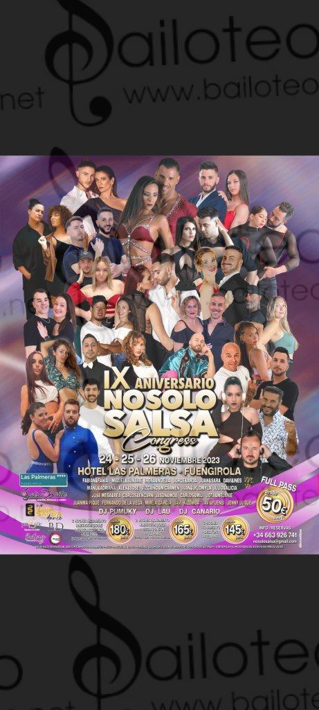 Bailoteo IX Aniversario No Solo Salsa Congress 24,25 y 26 Noviembre en Hotel Las Palmeras de Fuengirola