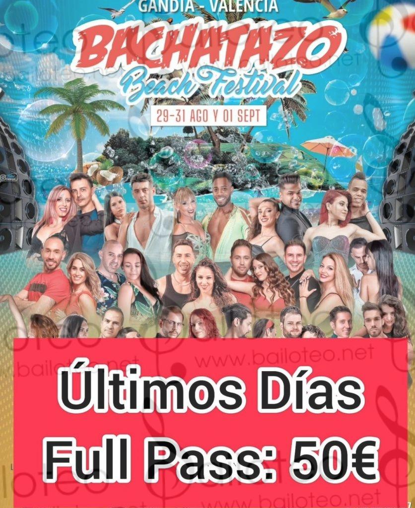 Bailoteo Bachatazo beach festival 29 Agosto - 1 Septiembre 2024 en hotel versus Gandía Palace