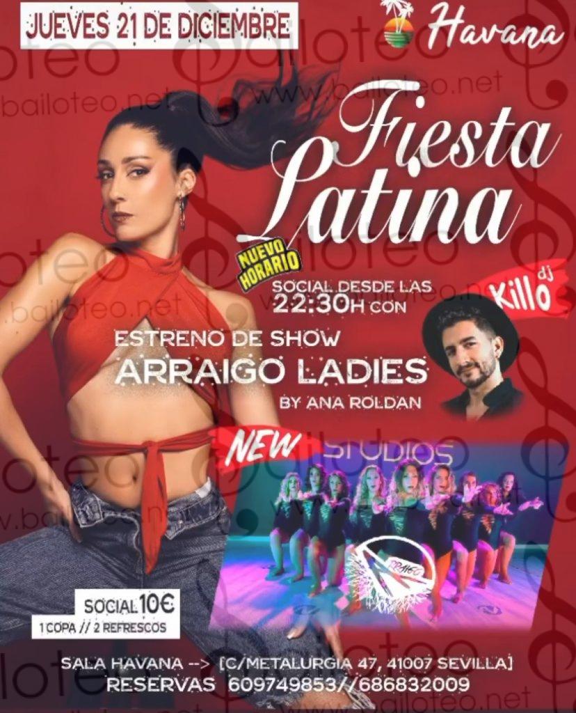 Bailoteo Fiesta SBK jueves 21 Diciembre en sala Havana con show de arraigo ladies