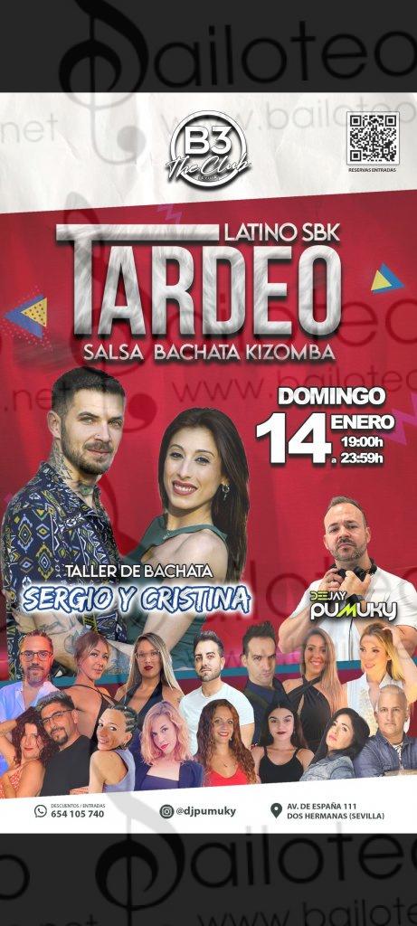 Bailoteo Tardeo SBK Domingo 14 Enero en discoteca B3 con taller de bachata por Sergio y Cristina