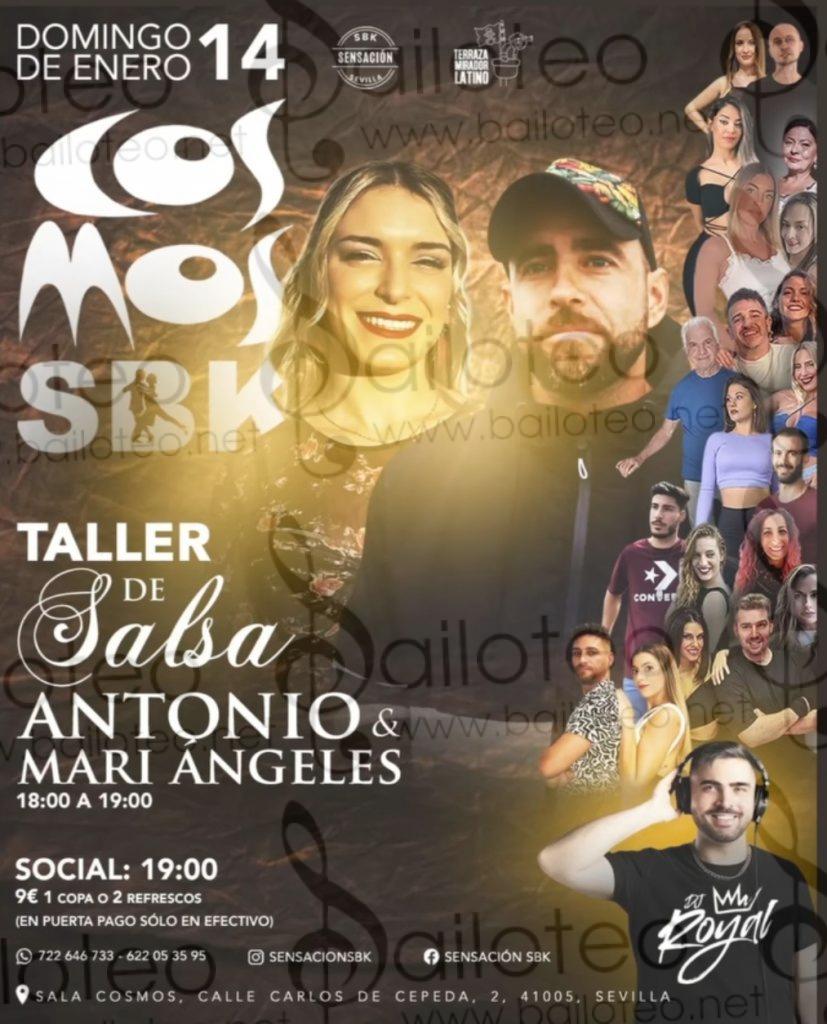Bailoteo Cosmos SBK Domingo 14 Enero con taller de salsa por Antonio y Mari Ángeles