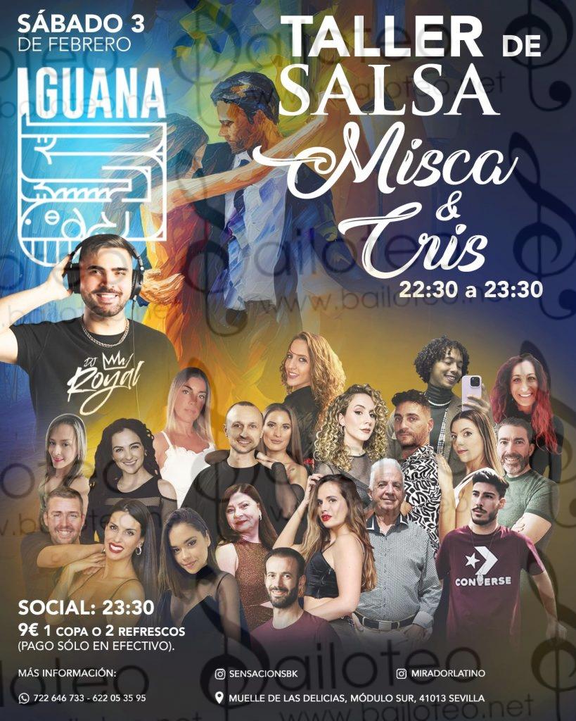 Bailoteo Sensación SBK sábado 3 Febrero en terraza Iguana con taller de salsa por Misca y Cris